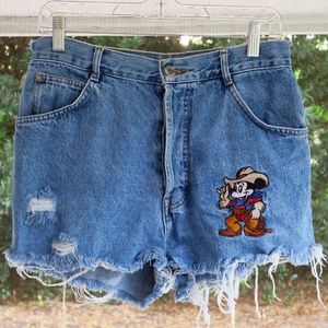 Vintage High Waisted Denim Shorts Mickey Mouse